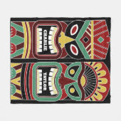 Coole Tiki Totems individuelle Name Fleece-Decke Fleecedecke (Vorderseite (Horizontal))