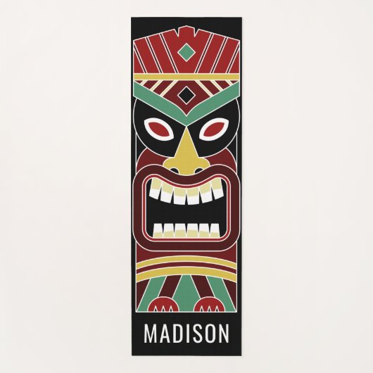 Coole Tiki Totems individuelle Name Yogmatte Yogamatte (Vorderseite)