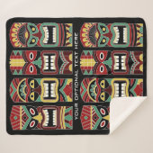 Coole Tiki Totems Vliesdecke Sherpadecke (Vorderseite (Horizontal))