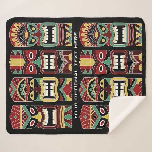 Coole Tiki Totems Vliesdecke Sherpadecke (Vorderseite (Horizontal))