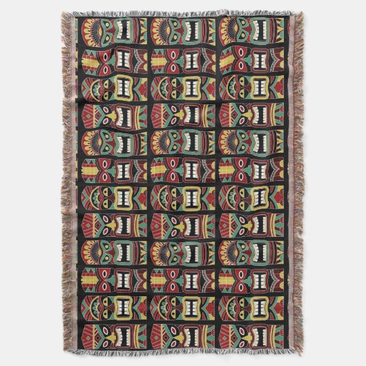 Coole Tiki Totems werfen Decke (Vorderseite Vertikal)