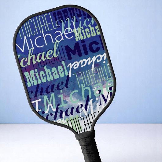 Coole Tischtennis-Spieler Name Blau Pickleball Schläger