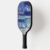 Coole Tischtennis-Spieler Name Blau Pickleball Schläger (Links)