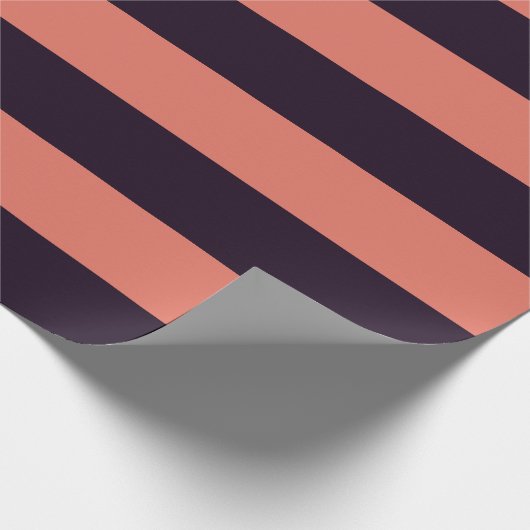 Coole Tone-Markierungsstreifen in Schwarz und Oran Geschenkpapier (Ecke)