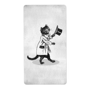 Coole Top Hat Katzen Ätzen Imitate Leinwand Labels