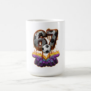 Coole Torwart-Fußballtrikot Nummer 67 Kunst Kaffeetasse