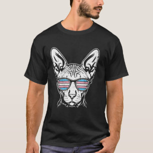 Coole Transgender Sphynx-Katze mit Sonnenbrille Re T-Shirt