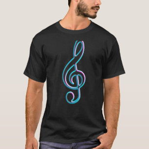 Coole Treble Cleaner Musiknote im 80er Retro Farbt T-Shirt