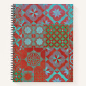 Coole, trendige ägäische Fliesen in Rot und Blau Notizblock (Vorderseite)