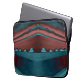 Coole, trendige futuristische Kunstwerke in Rot un Laptopschutzhülle (Vorderseite Links)