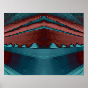 Coole, trendige futuristische Kunstwerke in Rot un Poster