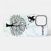 Coole trendige grüne Marmor-, Baum-Etui Case-Mate iPhone Hülle (Rückseite (Horizontal))