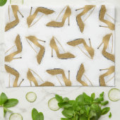 Coole trendige Imitate Gold Glitzer High Heels Sch Geschirrtuch (Gefaltet)