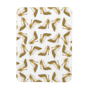 Coole trendige Imitate Gold Glitzer High Heels Sch Magnet