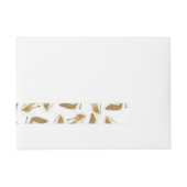 Coole trendige Imitate Gold Glitzer High Heels Sch Rundum-Adressaufkleber (Vorderseite)