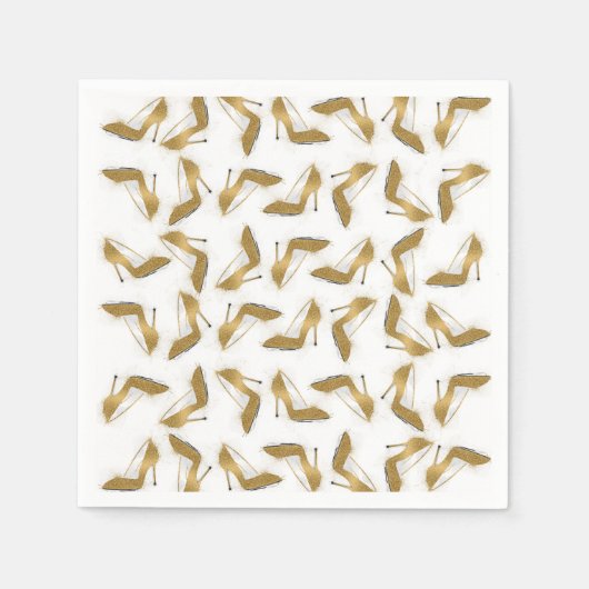 Coole trendige Imitate Gold Glitzer High Heels Sch Serviette (Vorderseite)