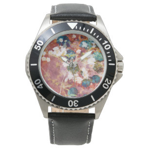 Coole, trendige Kunst der romantischen Blume Armbanduhr