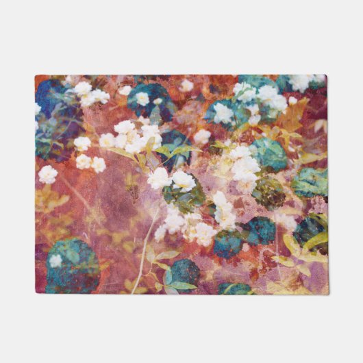 Coole, trendige Kunst der romantischen Blume Fußmatte (Vorderseite)