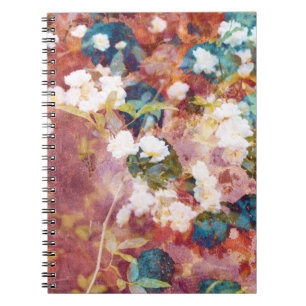 Coole, trendige Kunst der romantischen Blume Notizblock