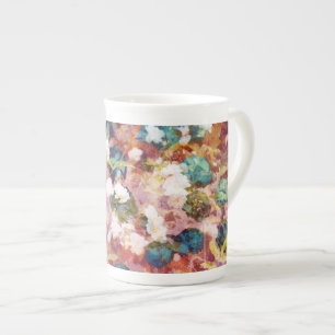 Coole, trendige Kunst der romantischen Blume Porzellantasse