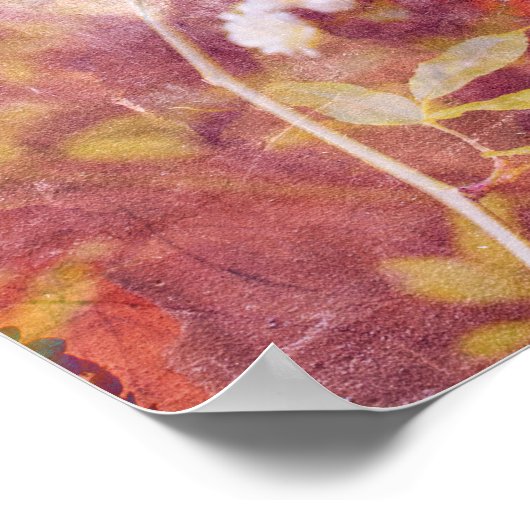 Coole, trendige Kunst der romantischen Blume Poster (Ecke)