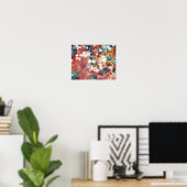 Coole, trendige Kunst der romantischen Blume Poster (Heimbüro)