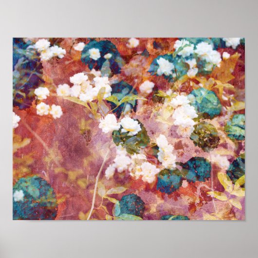 Coole, trendige Kunst der romantischen Blume Poster (Vorne)