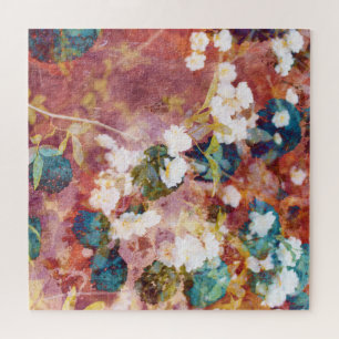 Coole, trendige Kunst der romantischen Blume Puzzle