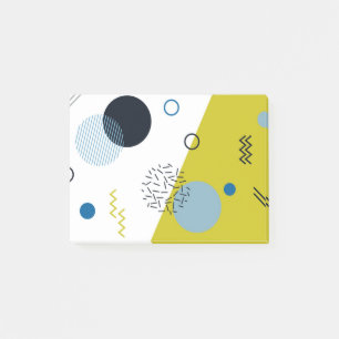 Coole, trendige, moderne, geometrisch blaue Memphi Post-it Klebezettel