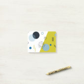 Coole, trendige, moderne, geometrisch blaue Memphi Post-it Klebezettel (Auf Schreibtisch)