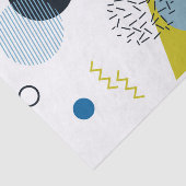 Coole, trendige, moderne, geometrisch blaue Memphi Seidenpapier (Ausschnitt)