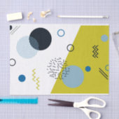 Coole, trendige, moderne, geometrisch blaue Memphi Seidenpapier (Handwerk)