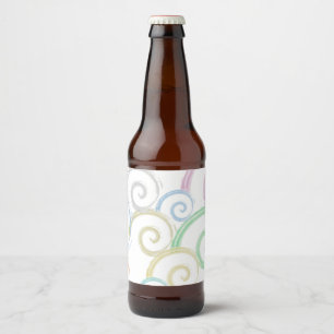 Coole, trendige, moderne Wellenwasser-Farbbürsten Bierflaschenetikett