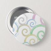 Coole, trendige, moderne Wellenwasser-Farbbürsten Button (Vorne & Hinten)