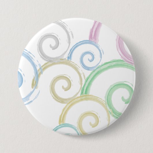 Coole, trendige, moderne Wellenwasser-Farbbürsten Button (Vorderseite)