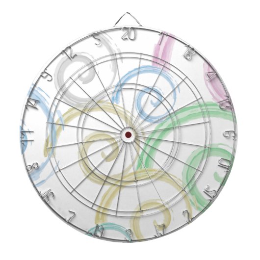 Coole, trendige, moderne Wellenwasser-Farbbürsten Dartscheibe (vorne)
