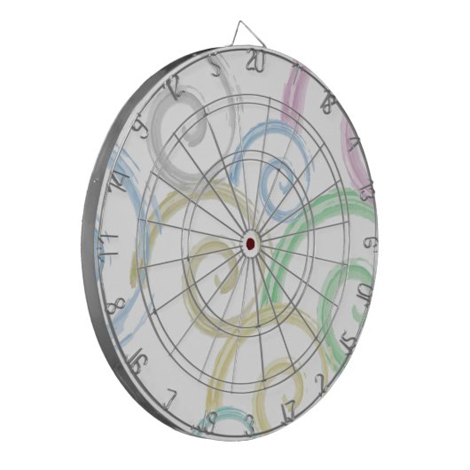 Coole, trendige, moderne Wellenwasser-Farbbürsten Dartscheibe (Vorderseite Links)