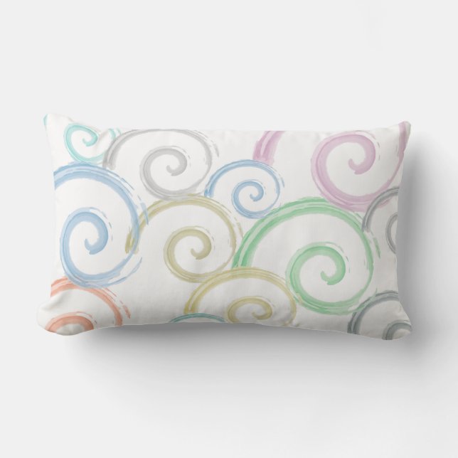 Coole, trendige, moderne Wellenwasser-Farbbürsten Lendenkissen (Vorderseite)