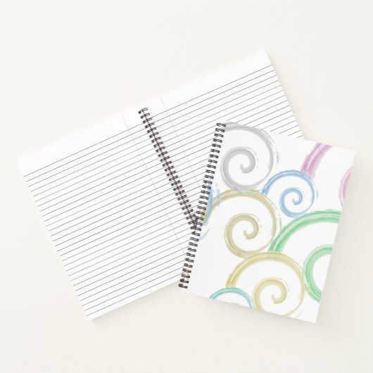 Coole, trendige, moderne Wellenwasser-Farbbürsten Notizblock (Innenseite)