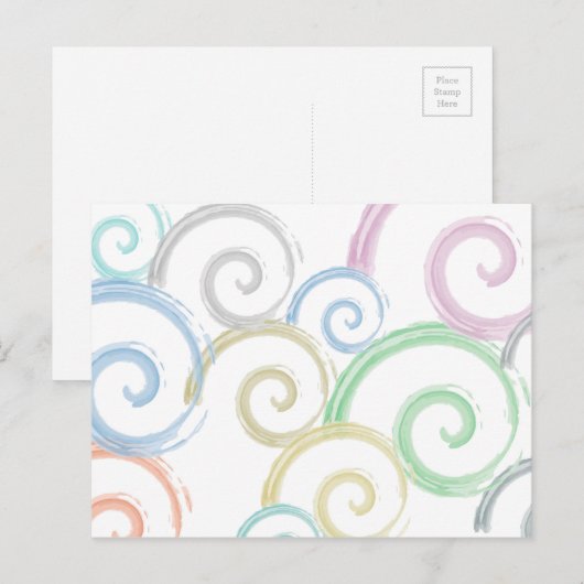 Coole, trendige, moderne Wellenwasser-Farbbürsten Postkarte (Vorne/Hinten)
