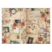 Coole trendige rustikale Zeitung mit Scrapbook Tischdecke (Vorderseite (Horizontal))
