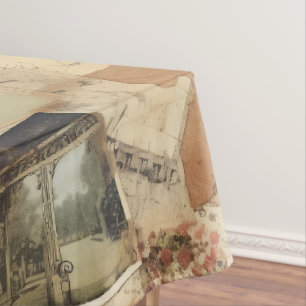 Coole trendige rustikale Zeitung mit Scrapbook Tischdecke