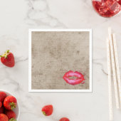 Coole trendige Vintage Aquarelllips Spritzer Serviette (Beispiel)