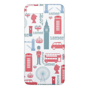 Coole trendige Vintage London Illustrationen Muste iPhone 8 Plus/7 Plus Hülle