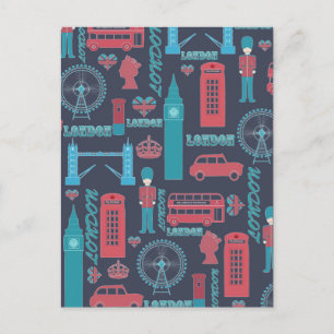 Coole trendige Vintage London Illustrationen Muste Postkarte