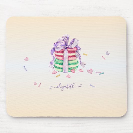 Coole trendige Wasserfarben-Macarons Mousepad (Vorne)
