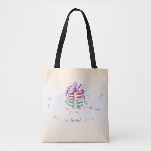 Coole trendige Wasserfarben-Macarons Tasche (Vorderseite)