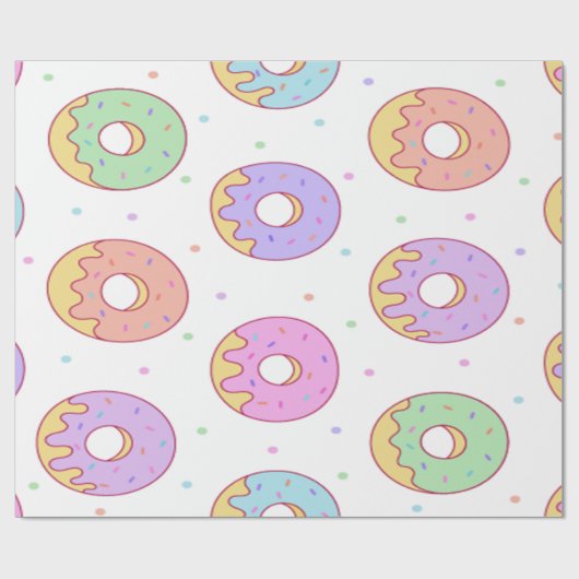 Coole trendy Colorful Donuts Geschenkpapier (Flach)