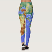 Coole trendy Karte des Weltmusters Leggings (Rückseite)