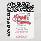 Coole Trendy Leopard Typografie süß 16 Einladung (Vorne/Hinten)